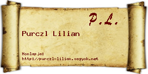 Purczl Lilian névjegykártya
